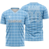 Custom Blue Checkerboard Team Soccer Jersey